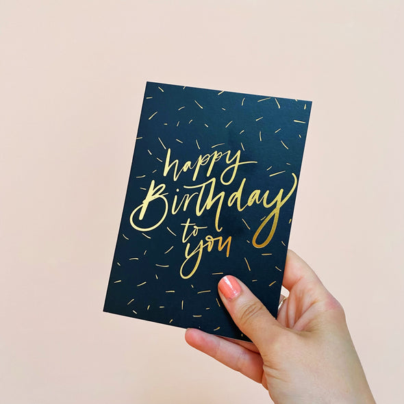 happy birthday to you - gold