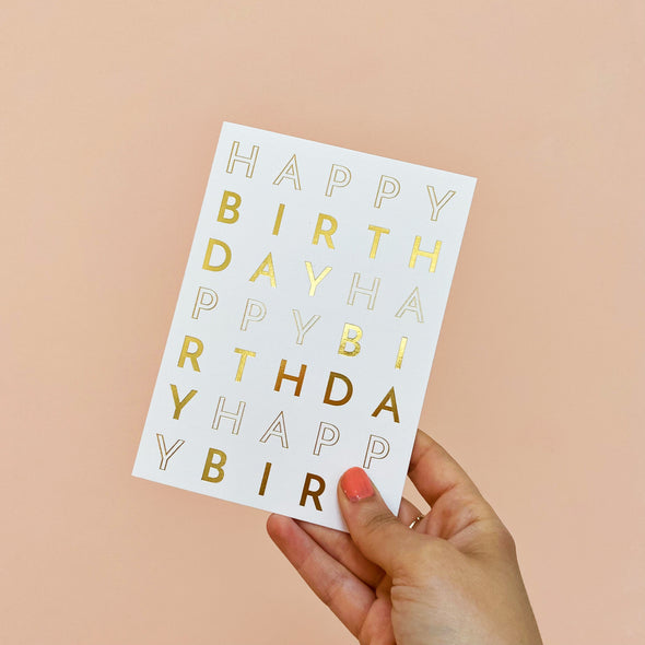 happy birthday repeat - gold