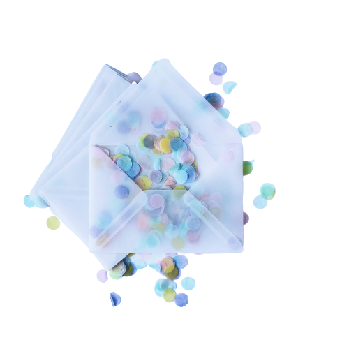 single confetti envelope