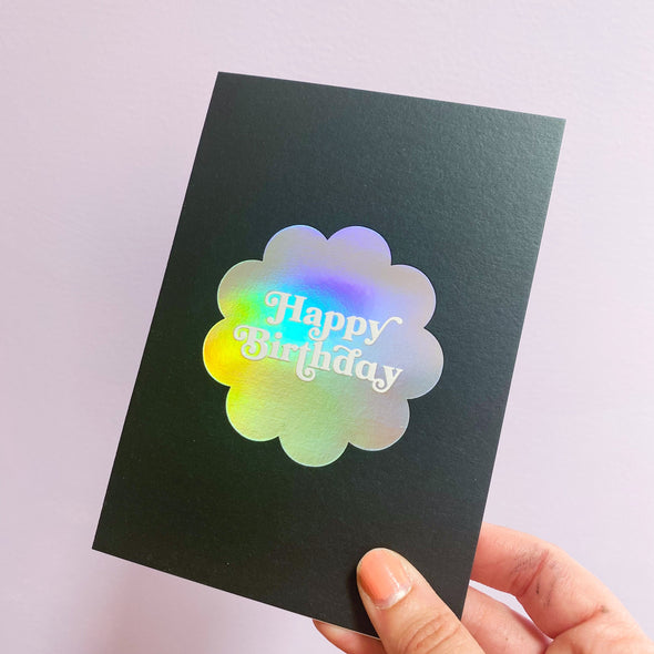 Happy Birthday Flower - holo