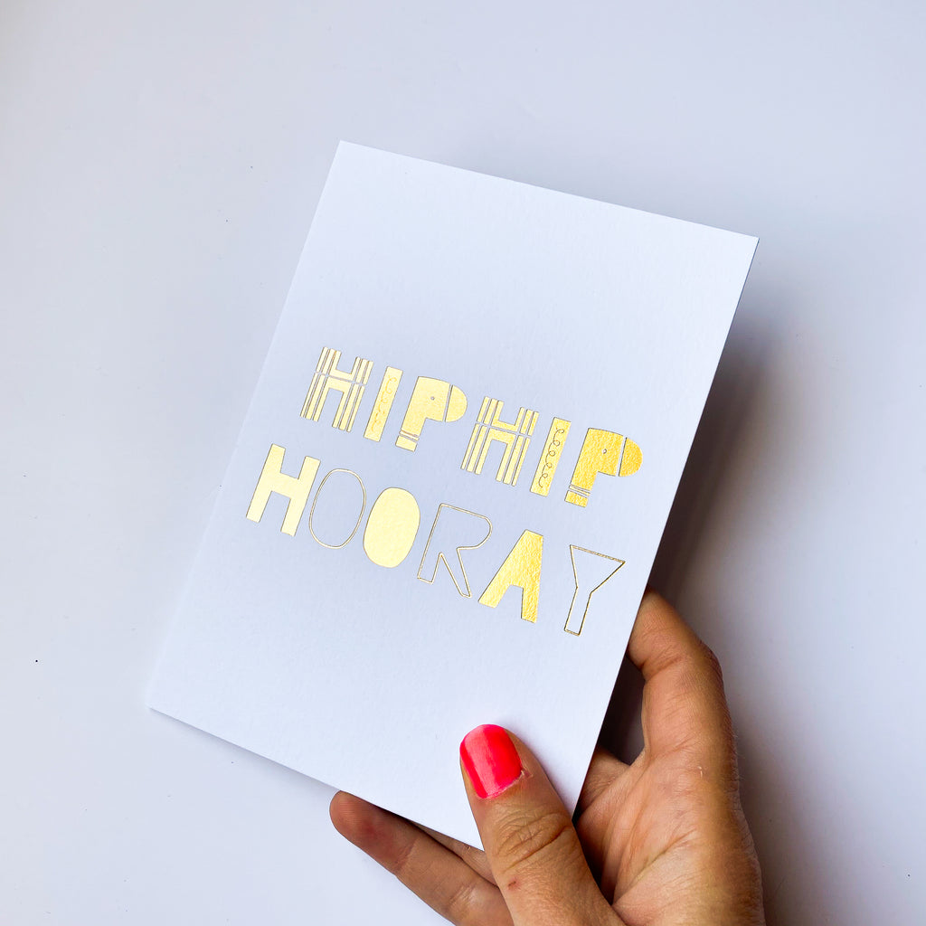 hip hip hooray - gold