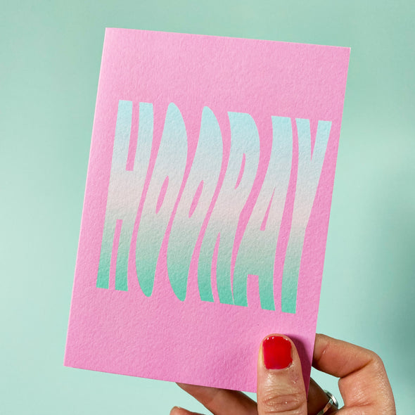 HOORAY wavey card