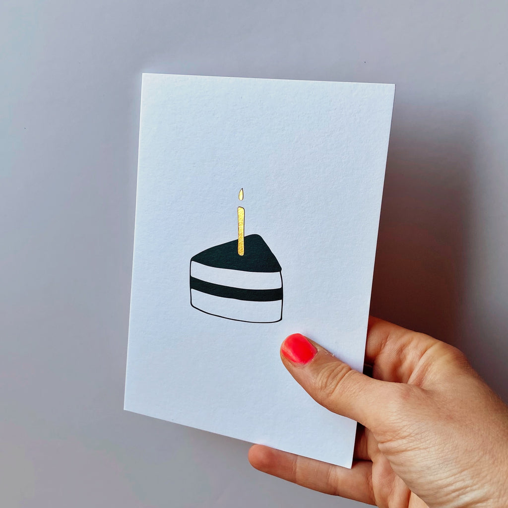 Cake card- gold