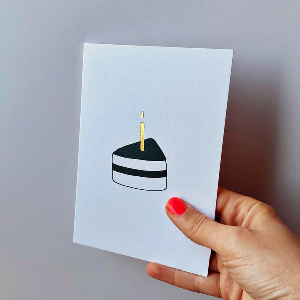 Cake card- gold