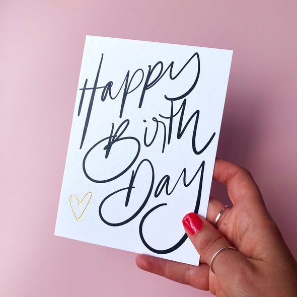 Happy Birthday Heart - Gold