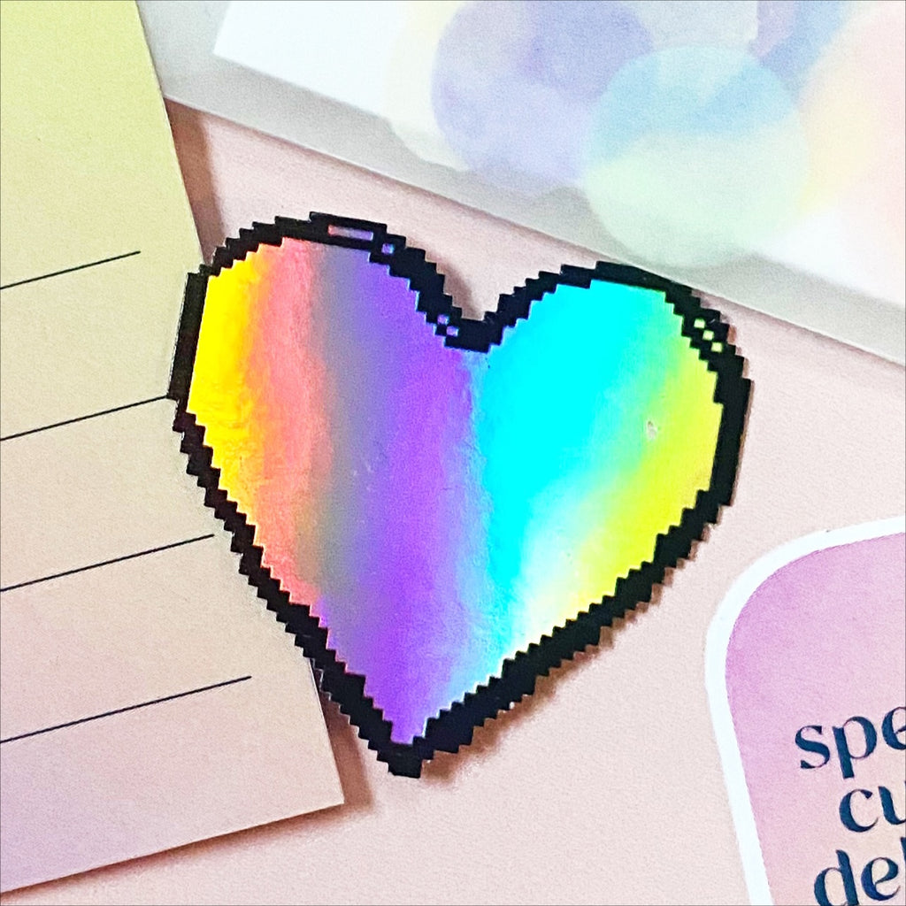 Holographic heart envelope seals