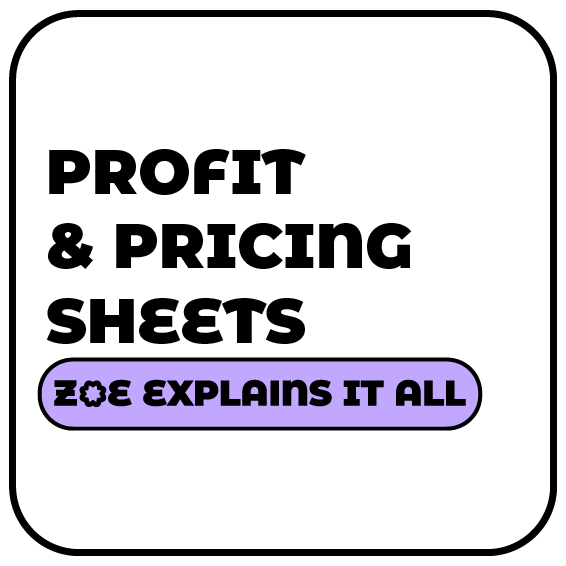 Pricing and profit margin spreadsheets