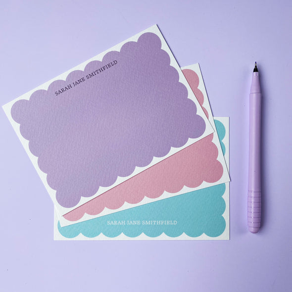 Personalised Scallop Note Cards