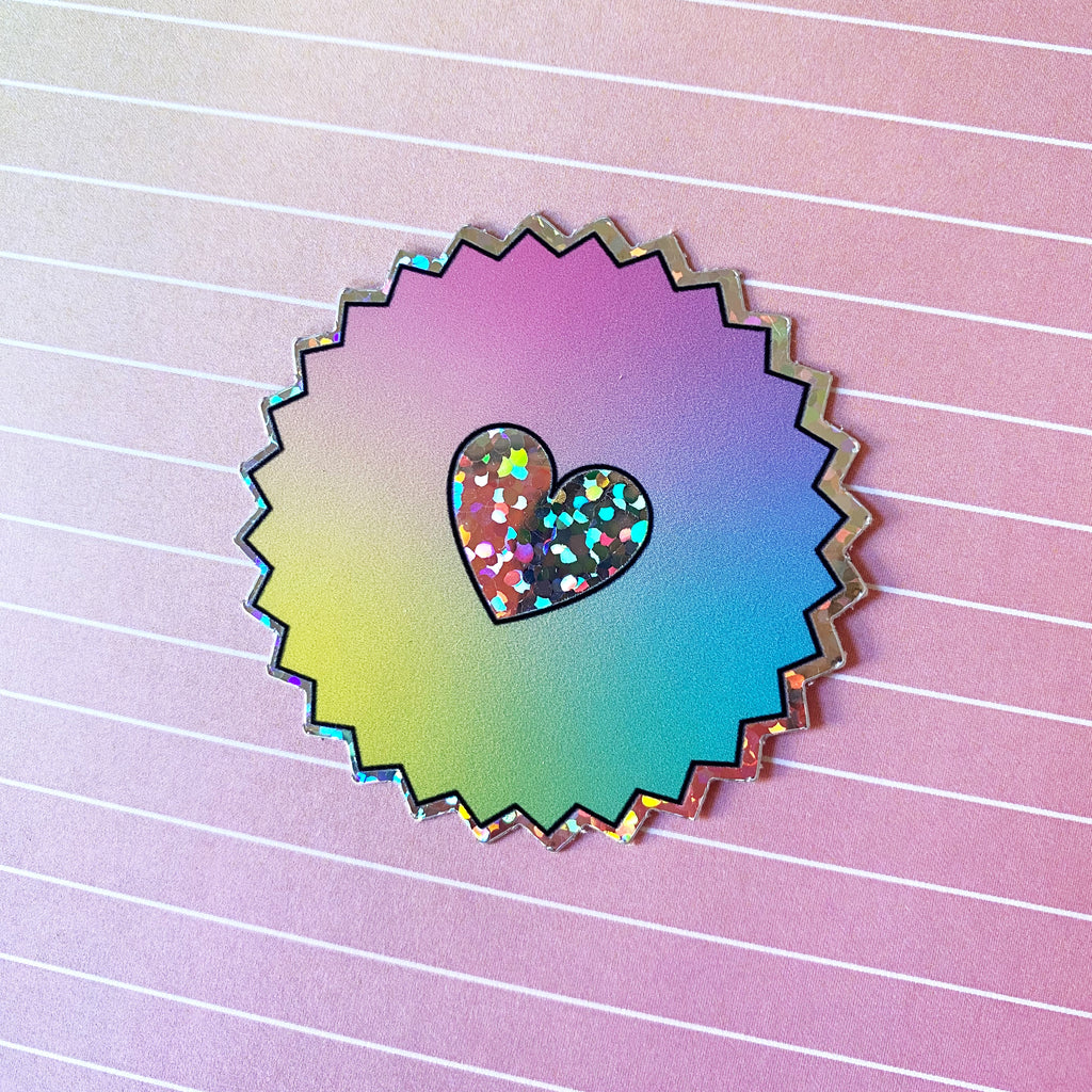 Rainbow glitter sticker
