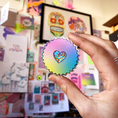 Rainbow glitter sticker