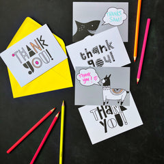 Kids Colour Your Own Thank You Cards