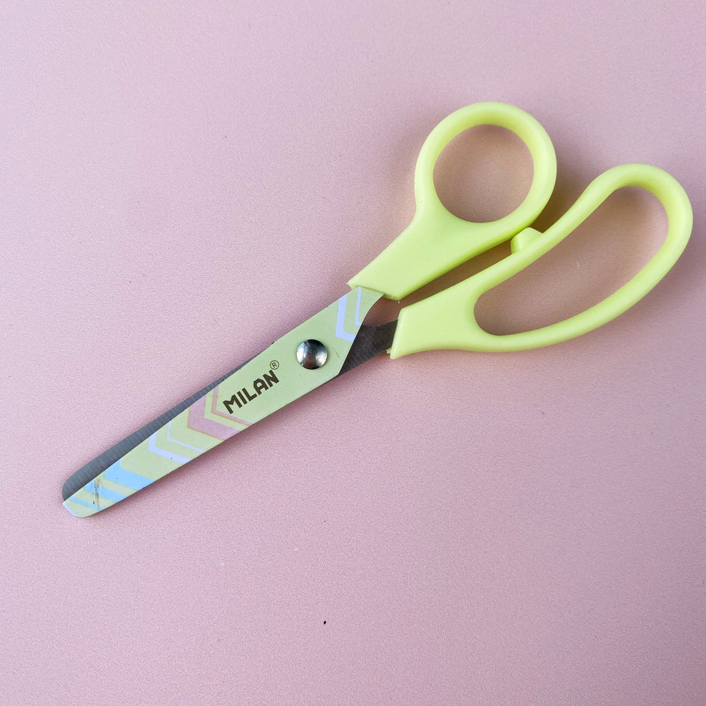 MILAN Blister Pack Basic Pastel Scissors Lilac Silver