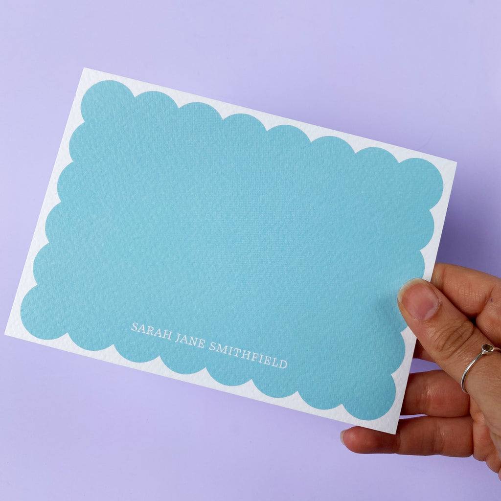 Personalised Scallop Note Cards