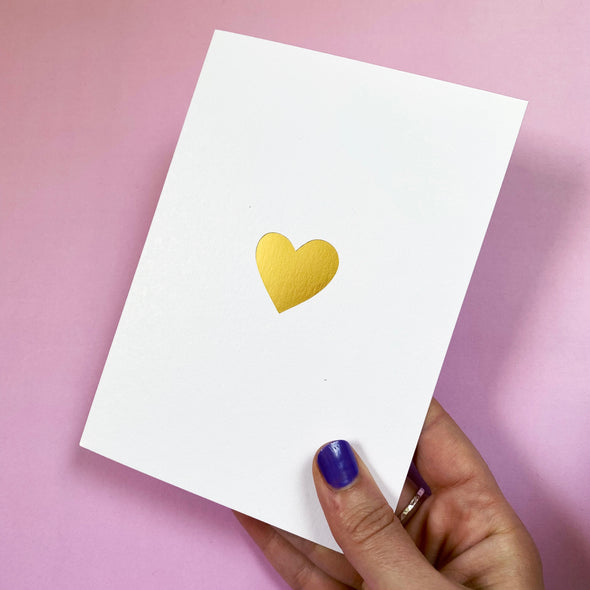 heart card - gold
