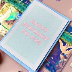 Neon Birthday Card Set