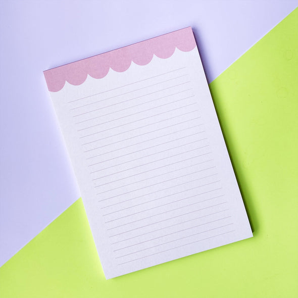 Pink Scalloped Notepad - SECONDS