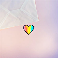 Holographic heart envelope seals