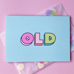 OLD bold letters card