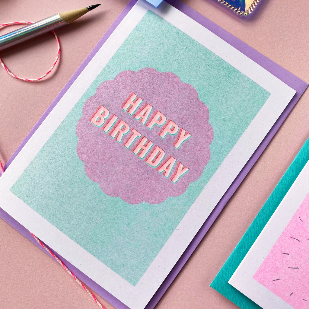 Neon Birthday Card Set