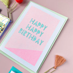 Neon Birthday Card Set