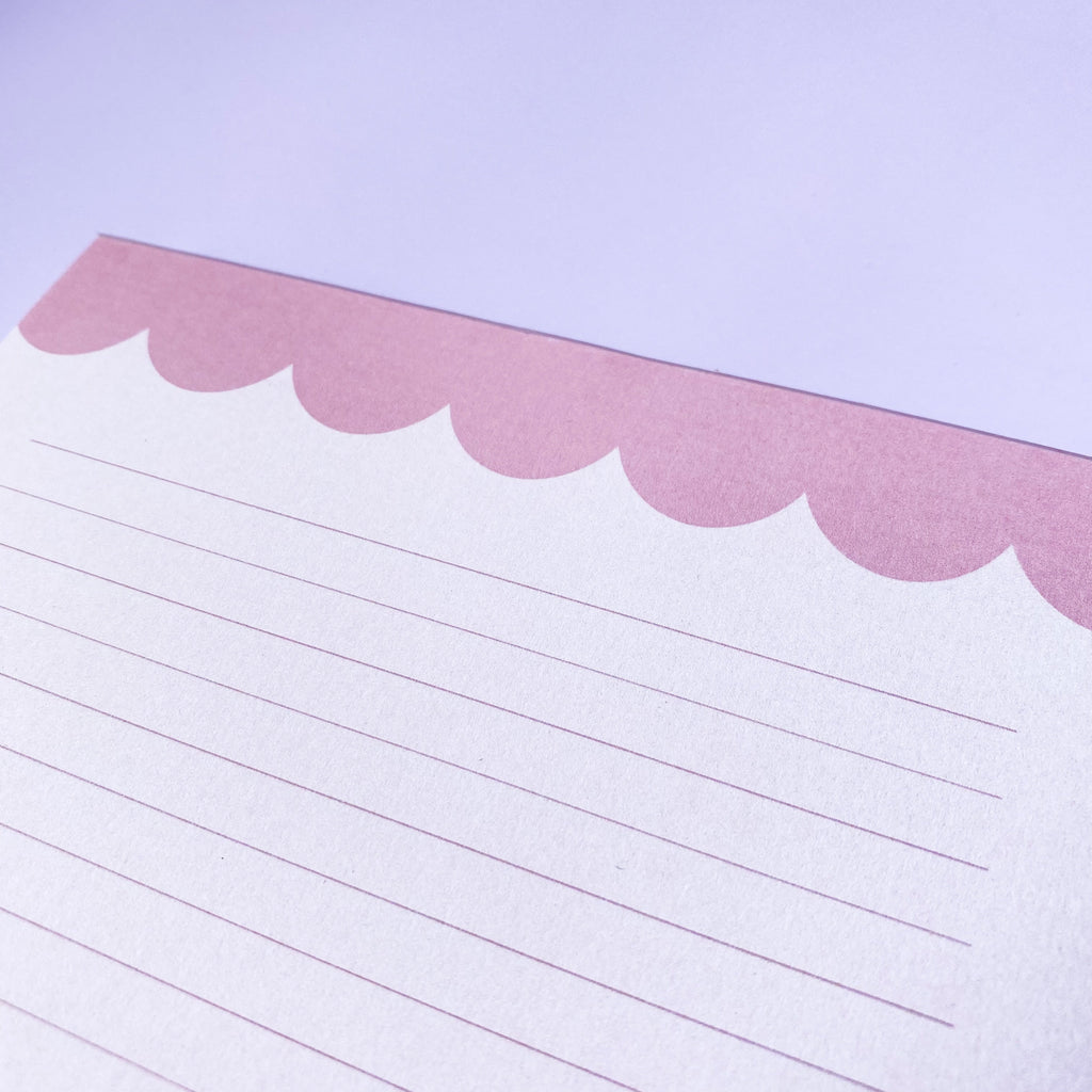 Pink Scalloped Notepad - SECONDS