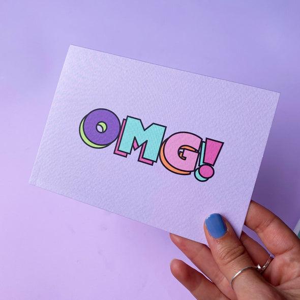 OMG! bold letters card