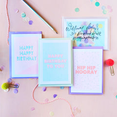 Neon Birthday Card Set
